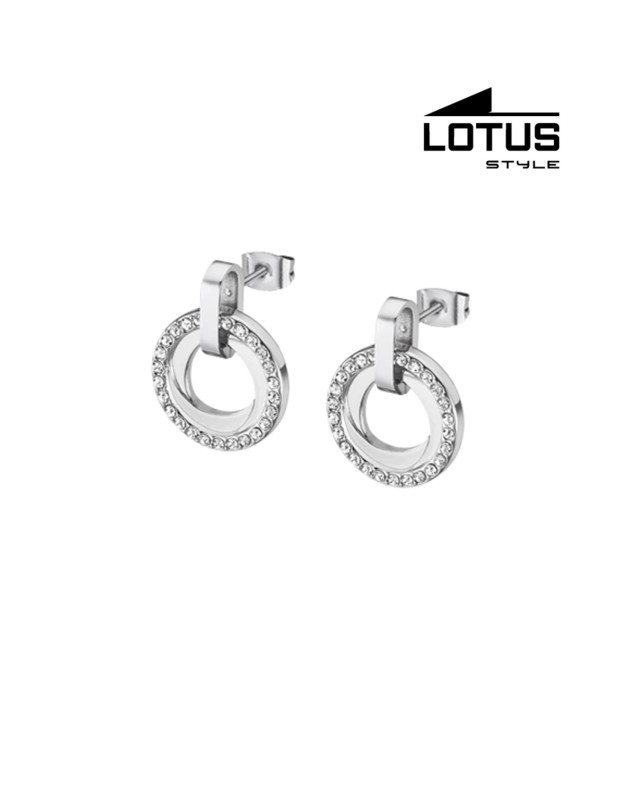 LOTUS STYLE STAINLESS STEEL EARRINGS 